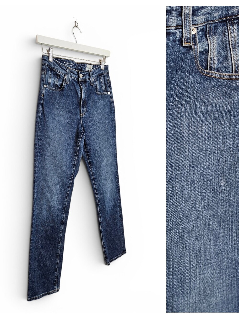 AG Adriano Goldschmied Paneled Isabelle Jeans Size 26 Indigo Denim
